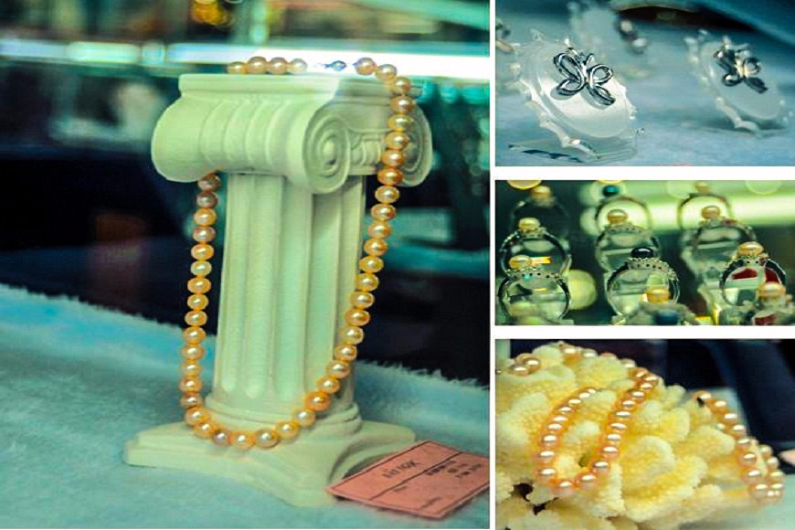 Pearls, gold, silver & precious stones